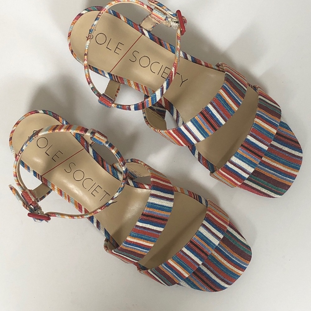 - NWB Sole Society Francey Linen Sandal Sz 8.5 - Picture 2 of 5